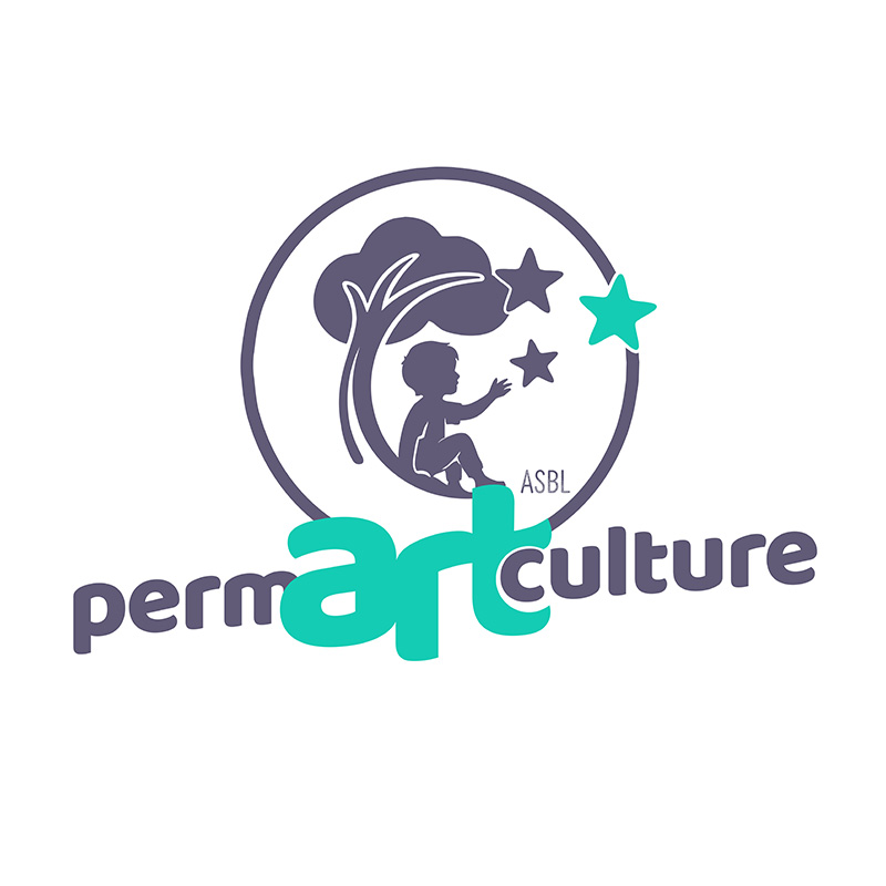 Logo de PermArtCulture ASBL – silueta, árbol y estrellas
